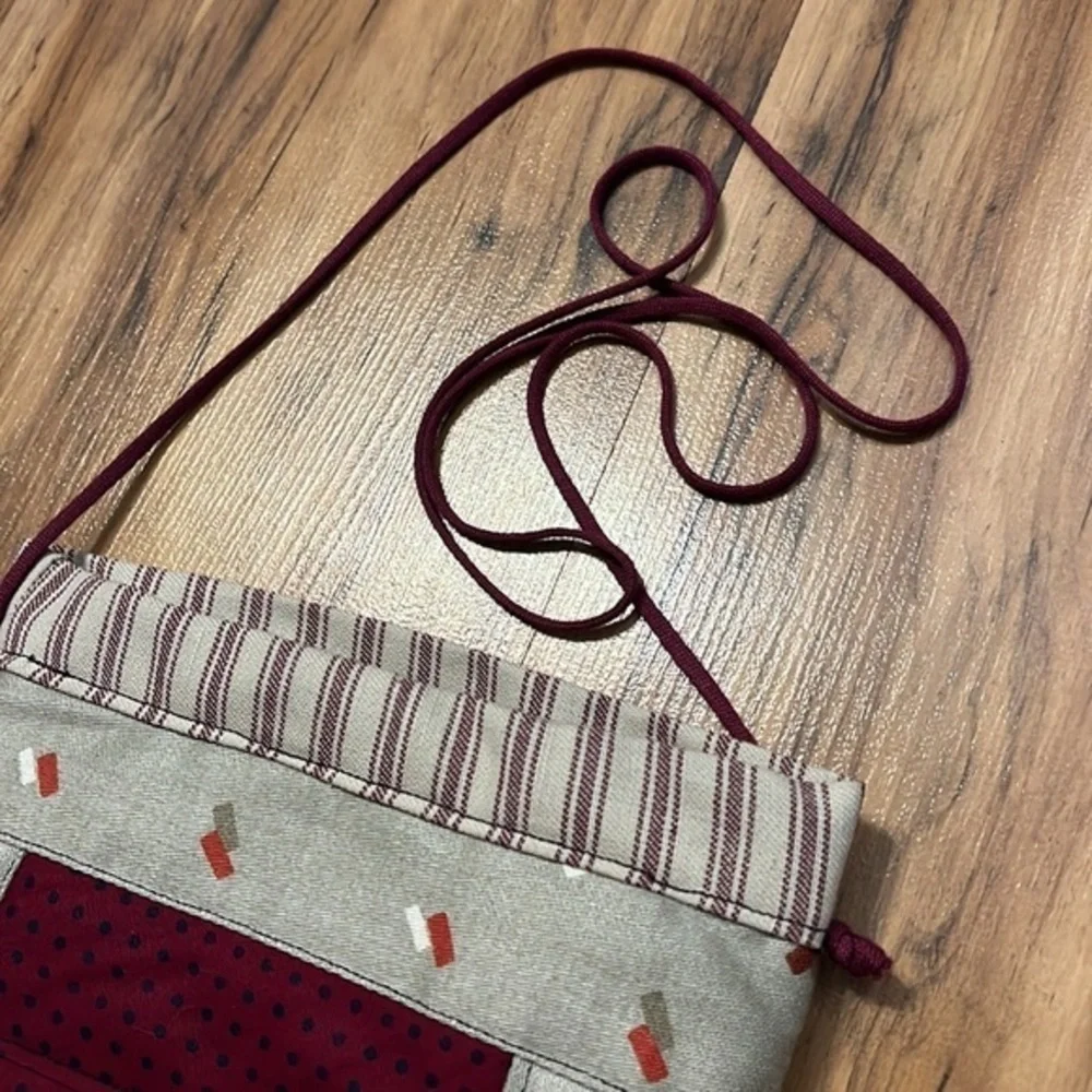 Handmade cloth satchel with turtle, multi color, small size